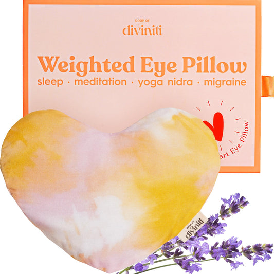 Heart Weighted Eye Mask for Sleeping - Eye Pillow Weighted Sleep Mask Weighted Eye Mask for Migraines Lavender Eye Pillow Weighted Lavender Eye Mask Meditation Eye Pillows for Yoga & Relaxation