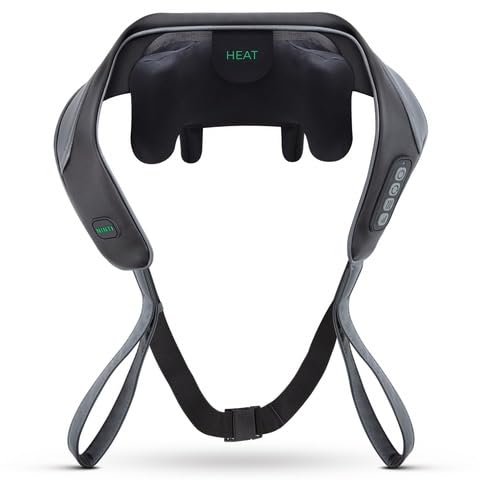 Neck Massager for Pain Relief Deep Tissue. Enjoy a Shiatsu Massage for your Neck Back and Shoulder. Heated and Cordless Neck Massager